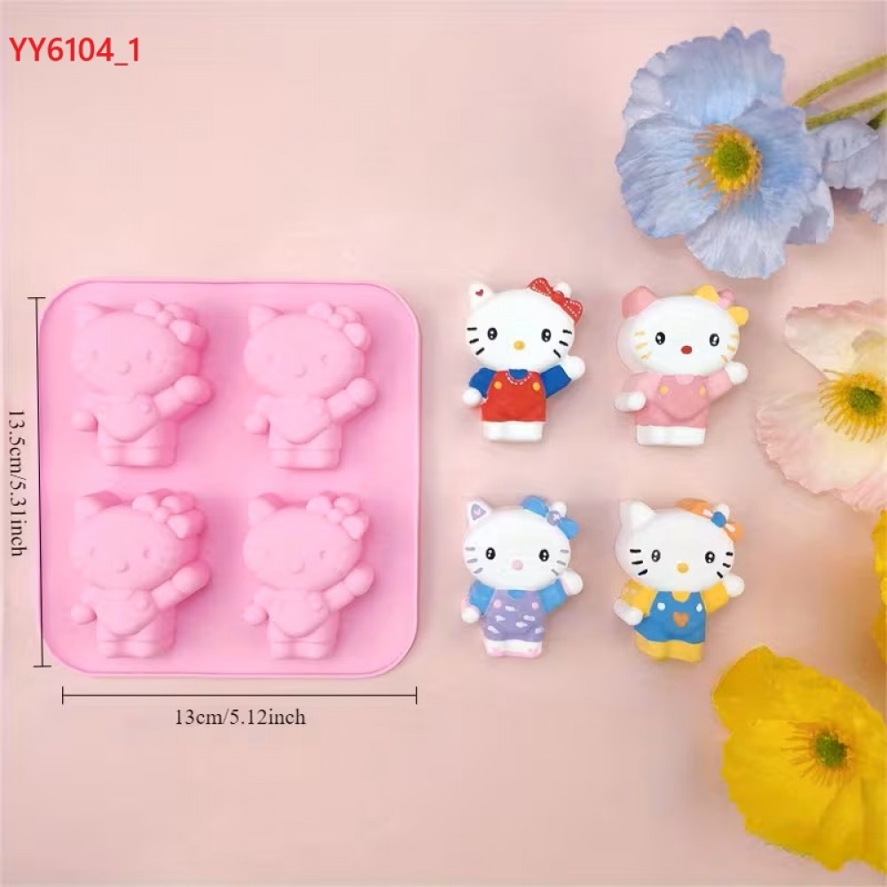 YY6104 4'lü Hello Kitty Silikon Kalıp YY6104 4'lü Hello Kitty Silikon Kalıp